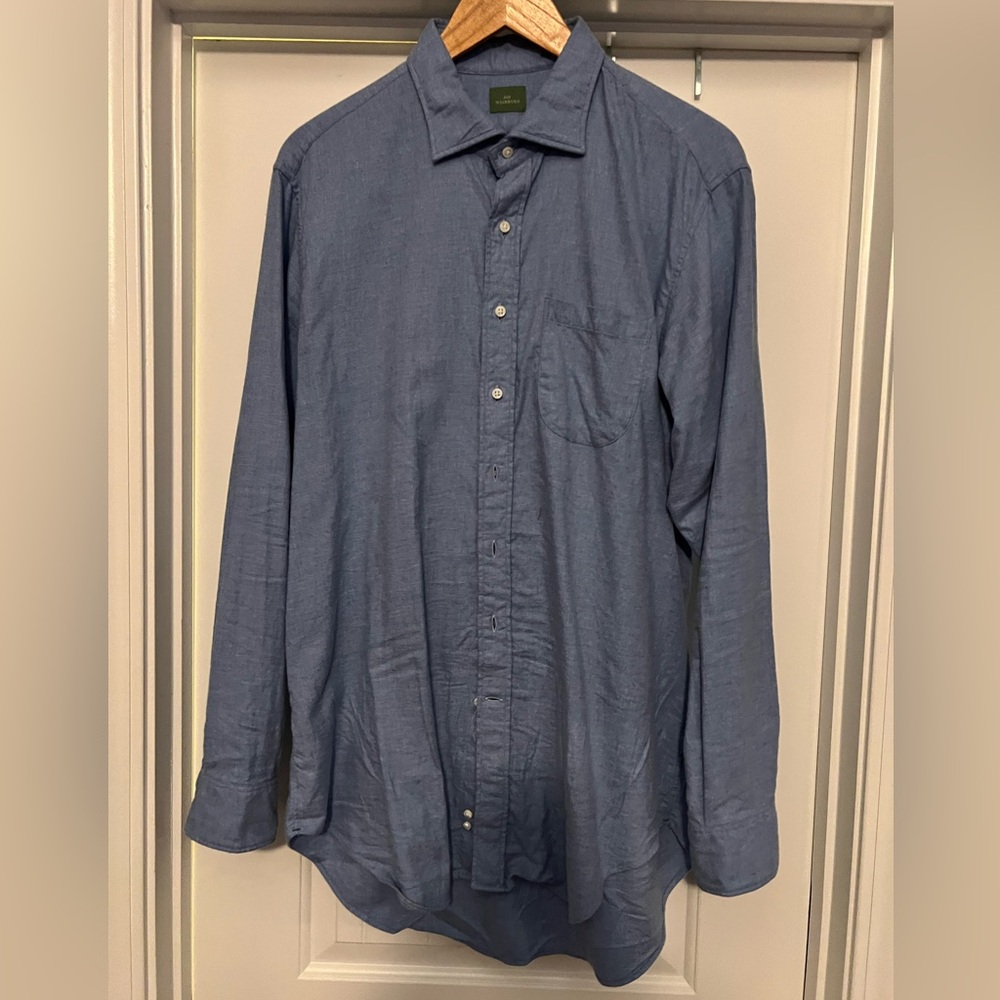 EUC Sid Mashburn button up flannel shirt Large light blue